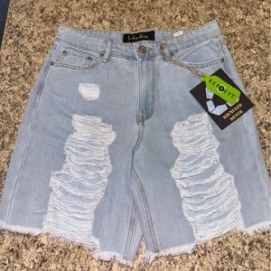 Indigo Rein Light Blue Denim Shorts‎